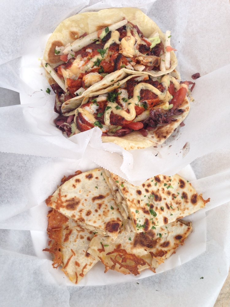 Fish taco and chicken quesadilla - Yelp