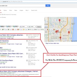 Boca Raton SEO Company eBusiness Strategies - Boca Raton, FL, United States. We Are The Best SEO Company In Boca Raton. Don't believe us? Just ask Google for a Boca Raton SEO, 4 ranked listings on page!