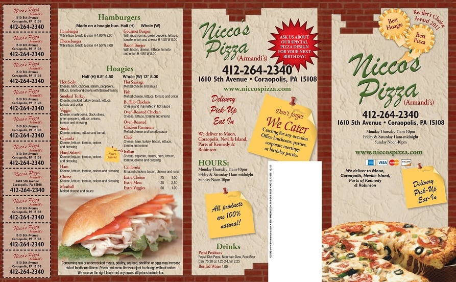 Nicco’s Pizza 18 Reviews Pizza 1610 5th Ave, Coraopolis, PA