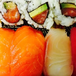 Photo of Hong Kong Supermarket - New York, NY, United States. Salmon sushi box.
