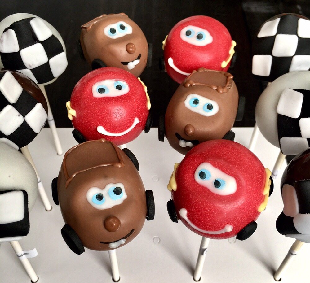 Cars movie themed cake pops from Densonios Cake Pops. - Yelp