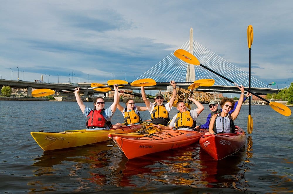 Kayaking to the Zakim Bridge from Charles River Canoe & Kayak's