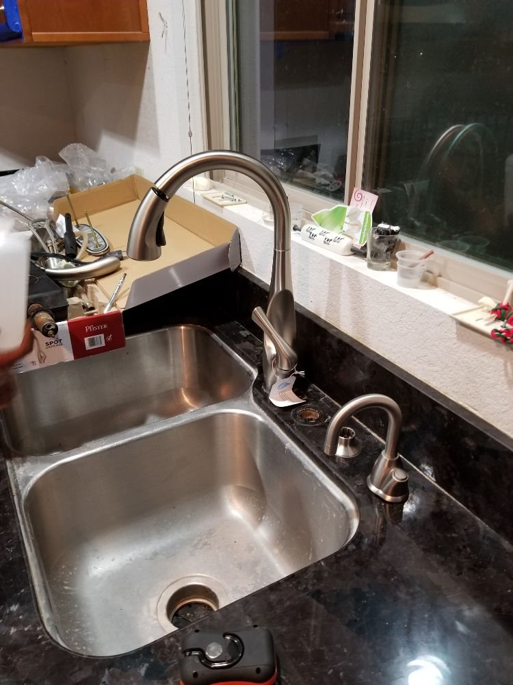 New Kitchen Sink Faucet And Soap Dispenser Install Yelp