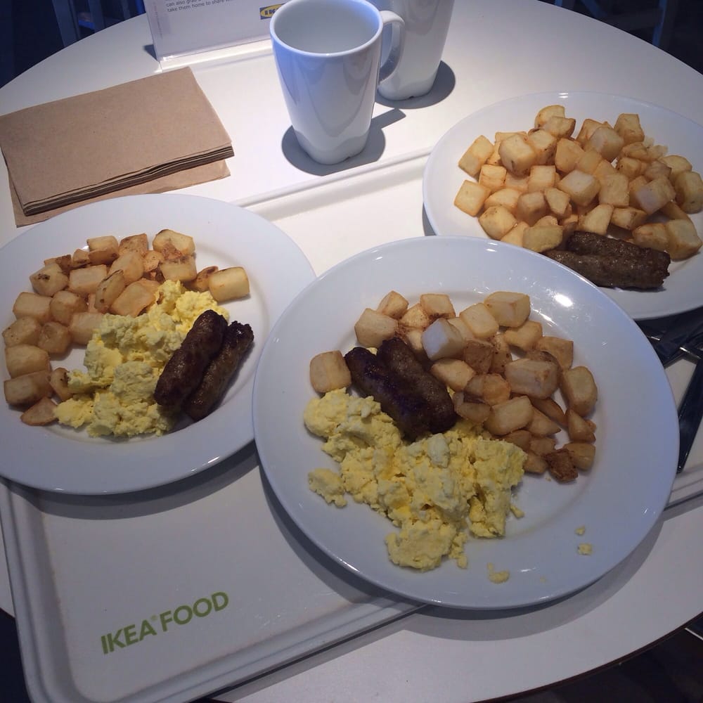 $1 breakfast ikea and $1 breakfast  eggs, hash  Yelp  sausages,