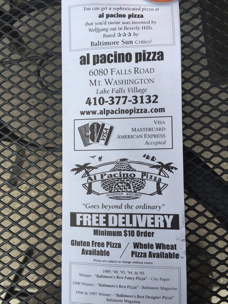 Al Pacino Pizza Order Food Online 32 Reviews Pizza 6080 Falls