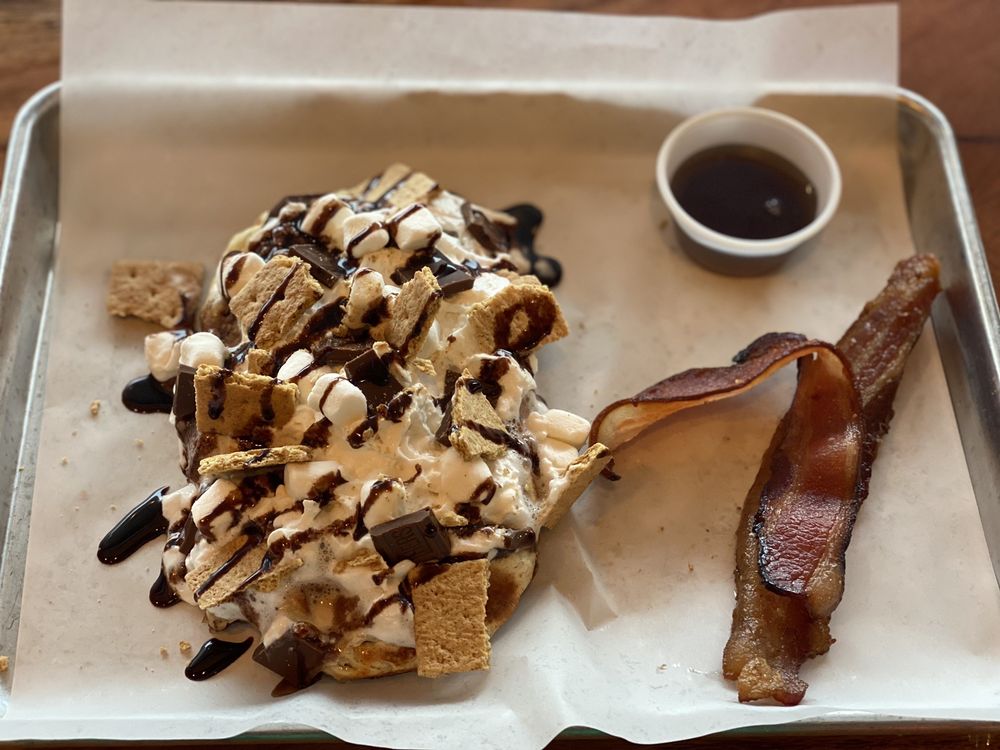 Drizzled Waffles & Coffee