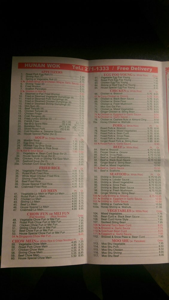 Online Menu of Hunan wok Restaurant, Croton On Hudson, New York, 10520 Zmenu
