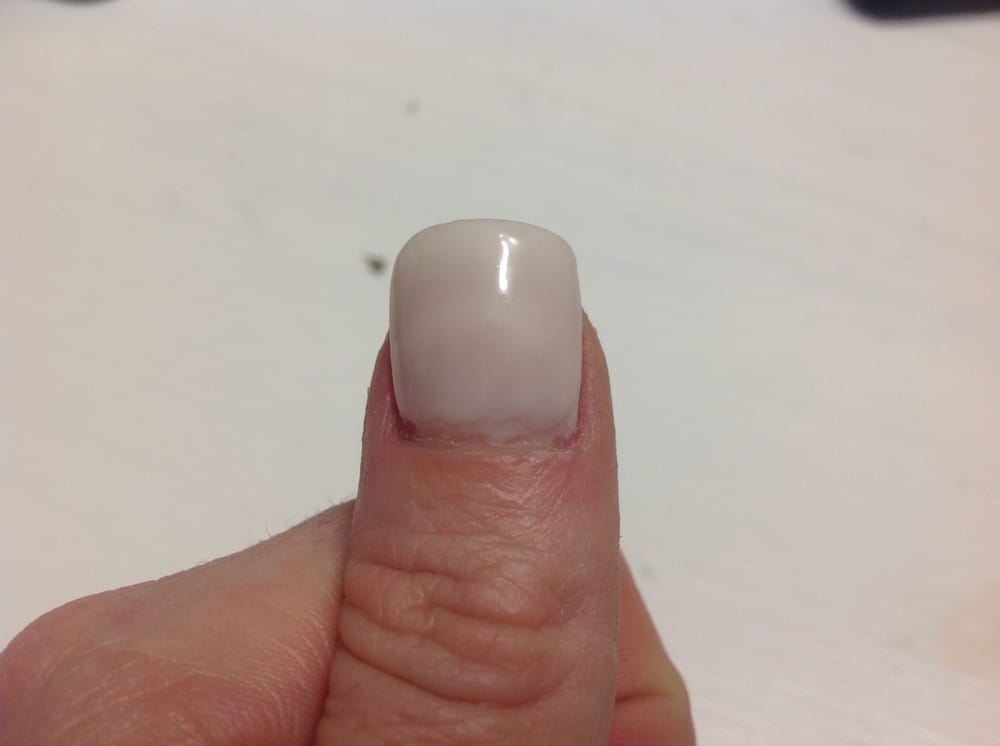 Layers Of Clumpy Nail Colour One Side Is Filed Round Photo Of Aphrodite Spa Nails North York On Canada Layers
