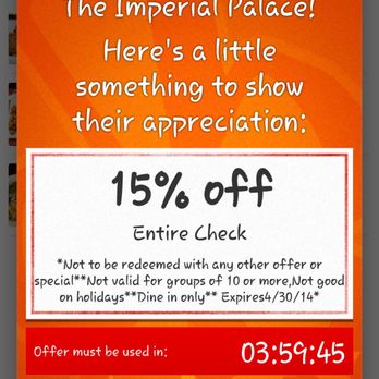 Imperial palace coupons