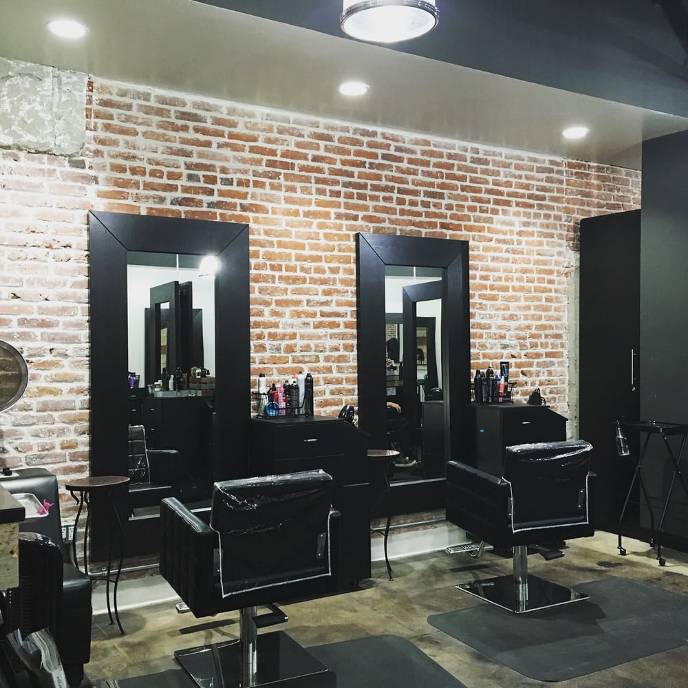 Love The Hanging Mirrors Against Original Brick Wall Yelp Photo Of Plush Hair Lounge Fullerton Ca United States Love The Hanging