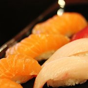 Photo of Jjanga Japanese Restaurant - Las Vegas, NV, United States. Sake, Hamachi, and Ahi. Good quality nigiri here!