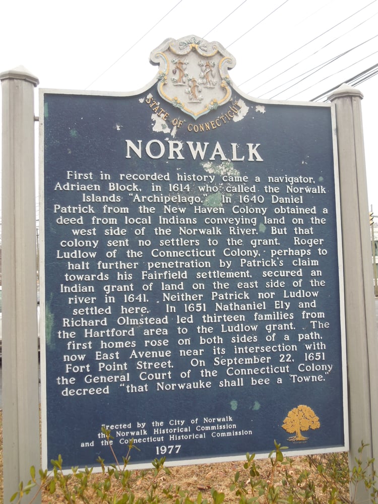 Norwalk Historical Marker Landmarks & Historical Buildings 5 E Wall
