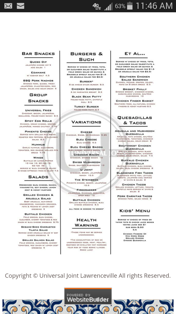 Universal Joint Menu >> Pretty Good Menu Choices Yelp Universal Joint Menu >> Pretty Good Menu Choices Yelp
