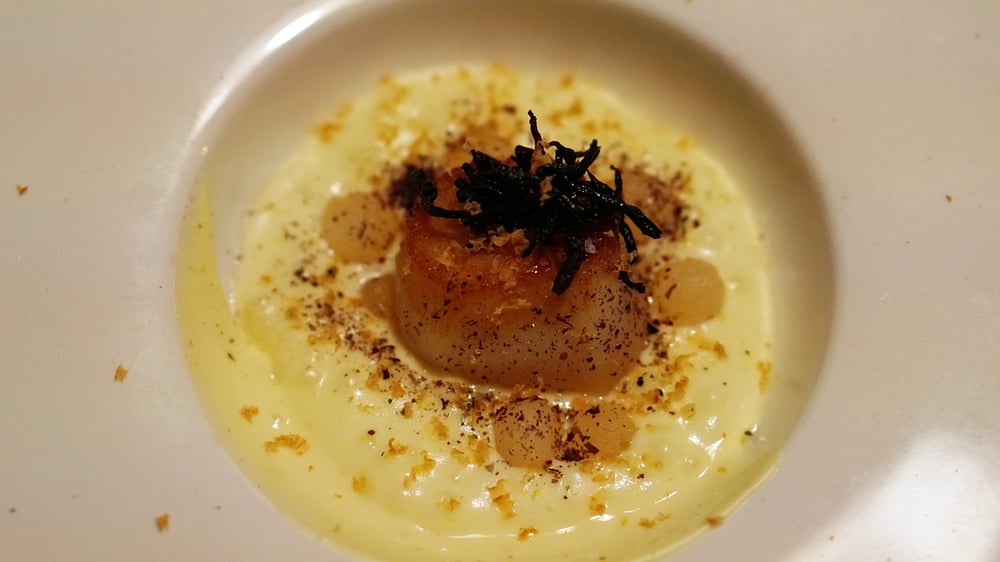 One Single Scallop Hollandaise Daikon Seaweed Yelp