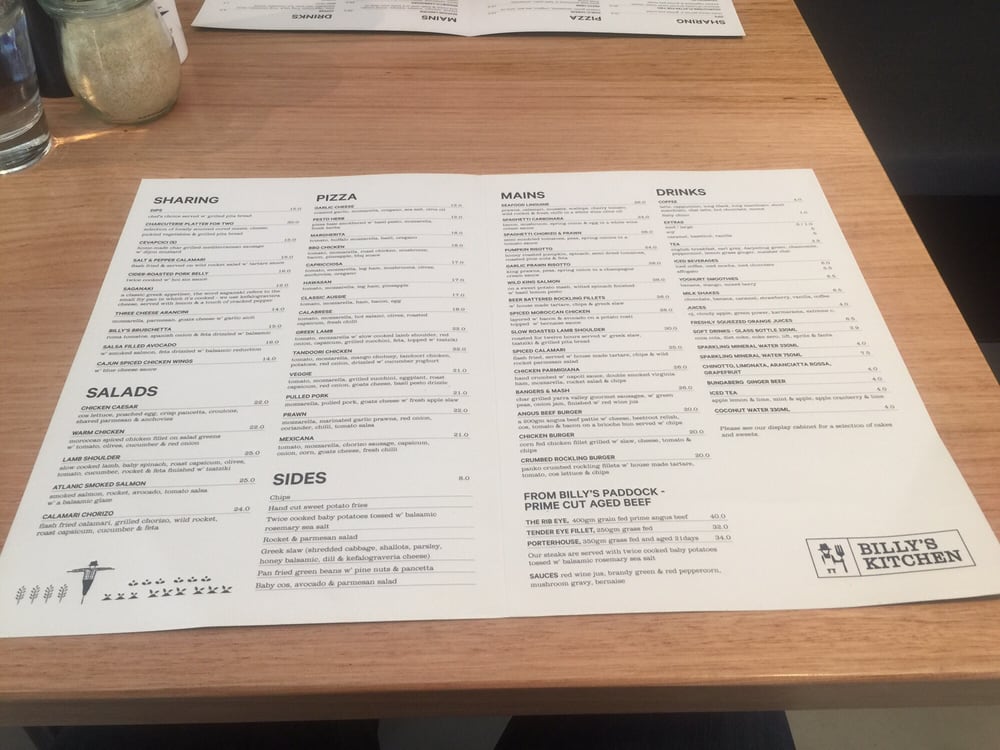 Billy S Kitchen Wantirna Menu Billy S Kitchen Wantirna Menu