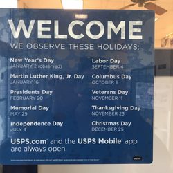 post office closed on martin luther king day