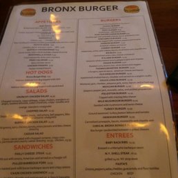 bronx burger menukort bronx burger menukort