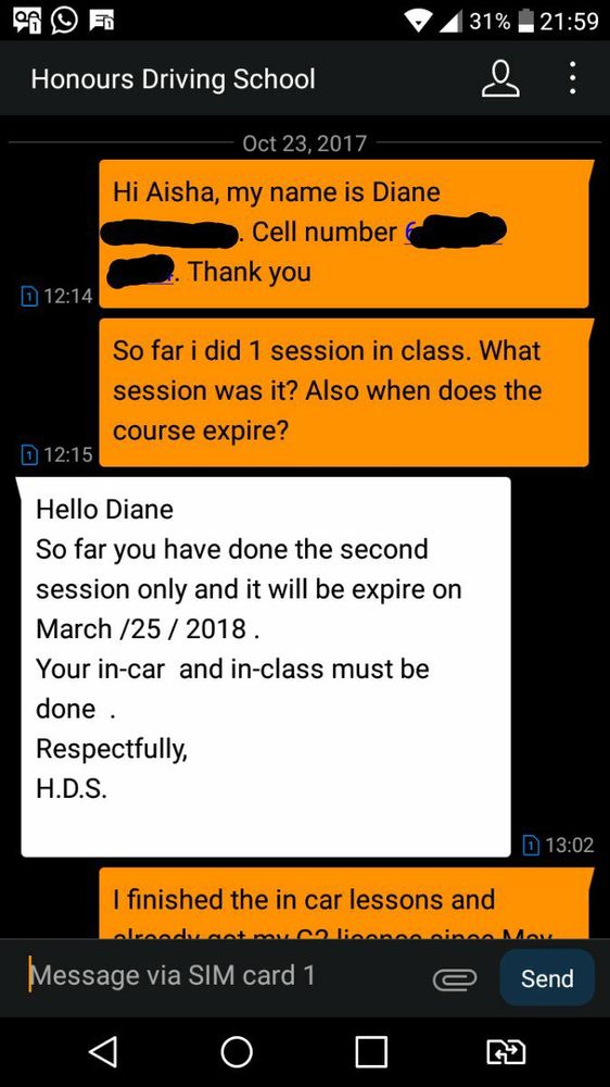 Honours Driving School