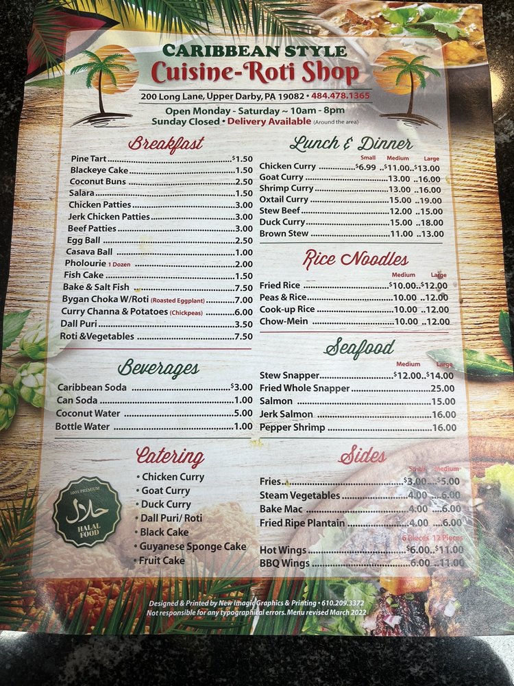 Caribbean Style Cuisine & Roti Shop