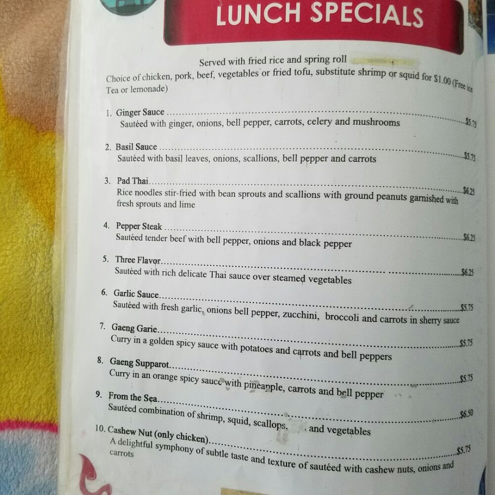 Online Menu Of Thai Kitchen Restaurant Evans Georgia 30809 Zmenu