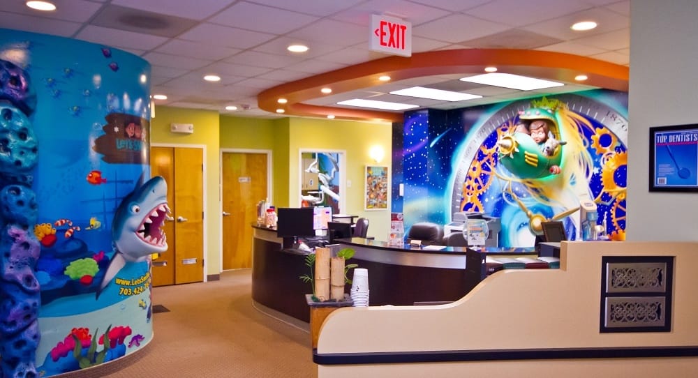 The front desk at our Fairfax pediatric dental office. We