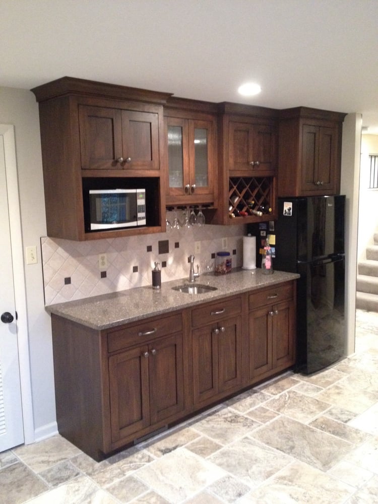 New Bat Wet Bar And Pewter Travertine Floor Yelp Photo Of Fitzgerald Home Services Lewes De United States New Bat Wet