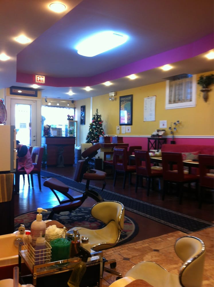 Nail spa salon pink browse Nail salon set up - Yelp