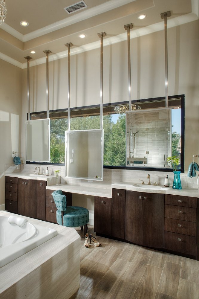 Luxury Master Bathroom Feature Custom Made Ceiling Hung