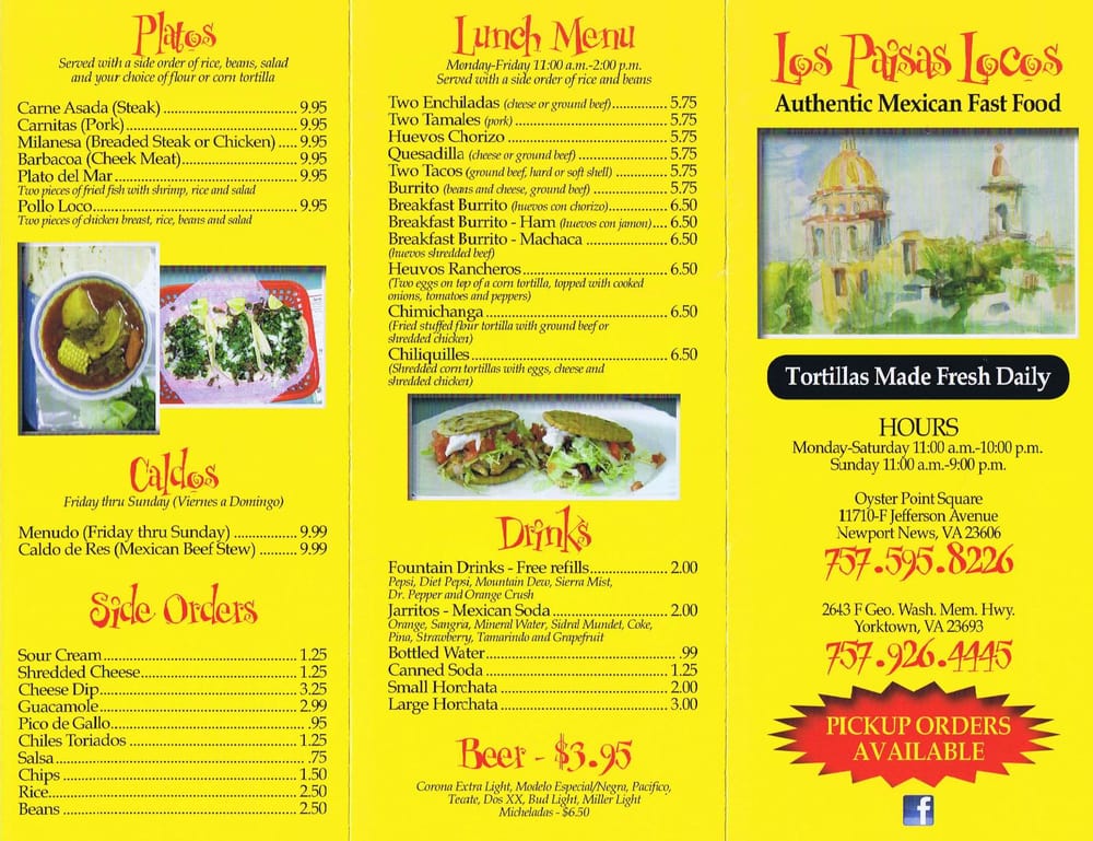 Los Paisas CLOSED Mexican 2643 F Washington Memorial Hwy