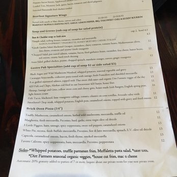 Bearfoot Tavern Drink Menu Bearfoot Tavern Drink Menu