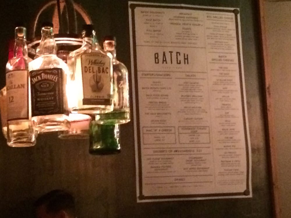 Batch S Food And Ultra Cool Whiskey Bottle Chandelier Yelp 152 Photos For Batch Cafe Bar