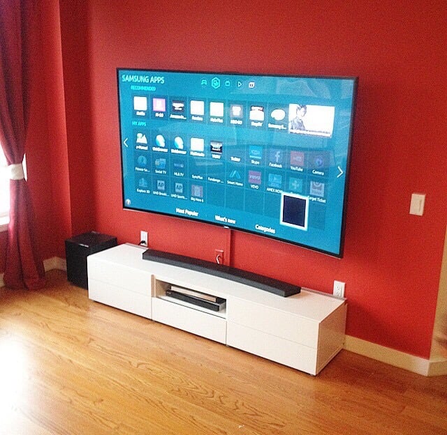73 Samsung Curved Tv Mounted On Wall With Soundbar Placed 49 Photos For Mr No Wires