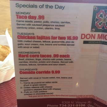 Don Miguel Mexican Restaurant Westland Mi Don Miguel Mexican Restaurant Westland Mi