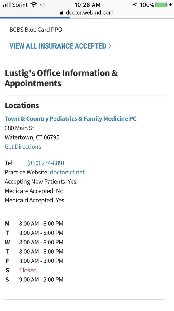 image of business Town And Country Pediatrics And Family Medicine
