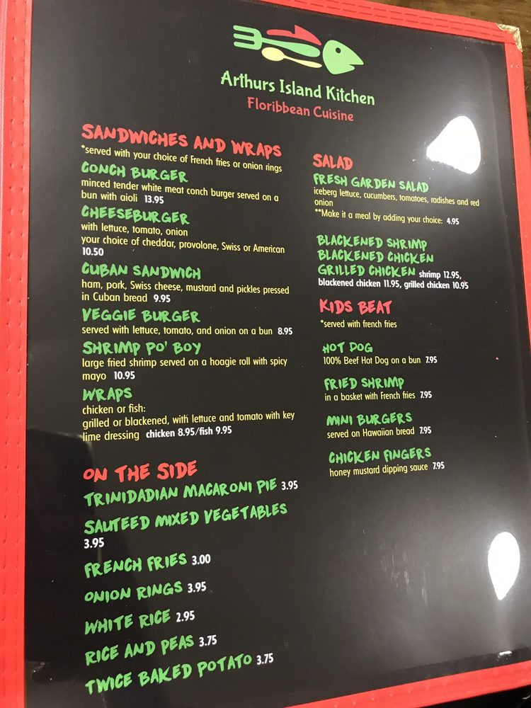Online Menu Of Arthurs Island Kitchen Restaurant Key Largo