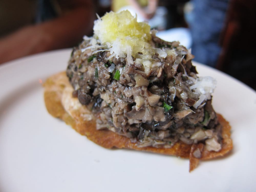 Cremini mushroom and truffle oil crostini Yelp
