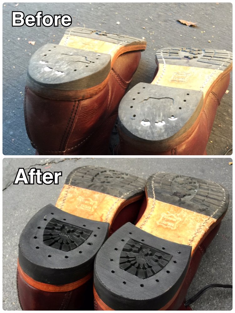 before and after heel replacement for my red wing boots awesome