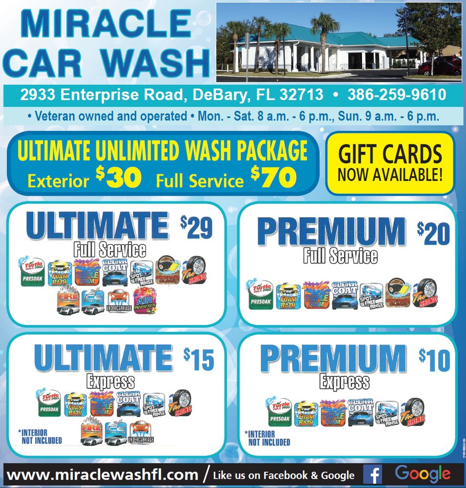Miracle Car Wash 19 Photos Car Wash 2933 Enterprise Rd, DeBary