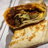 Photo of Matt's Big Breakfast - Phoenix, AZ, United States. Sonrisa Burrito cross section.