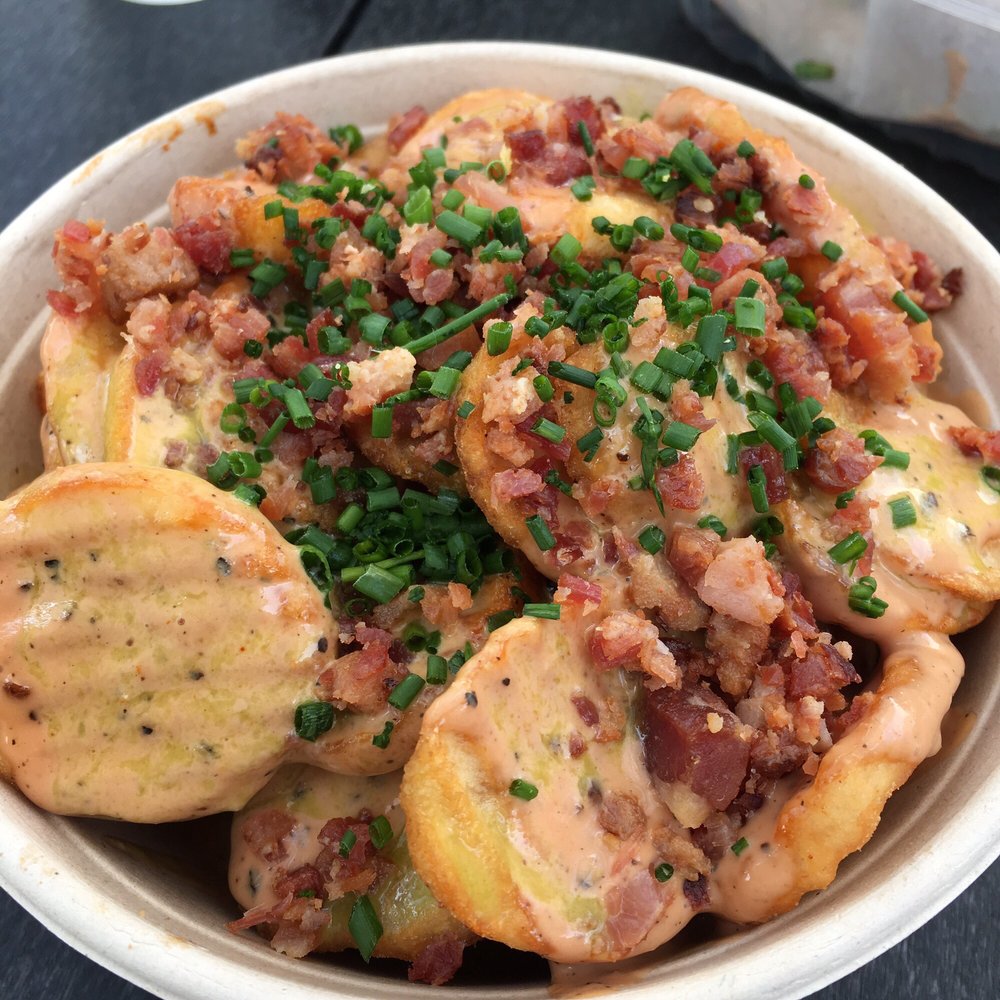 Cottage Fries Cheesy Style Is Topped Mac And Cheese Sauce Plus