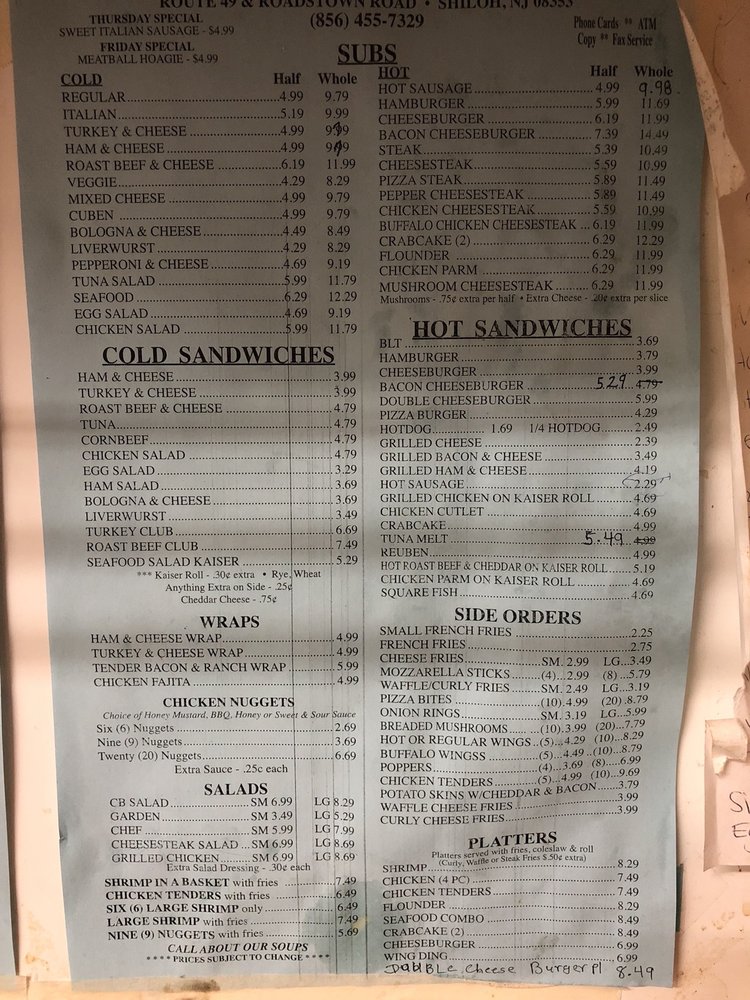 Shiloh Market Grocery 13 Roadstown Rd, Shiloh, NJ Restaurant