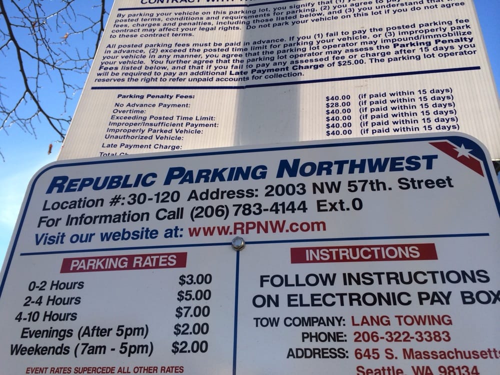 Republic Parking 15 Reviews Parking 200 W Mercer St, Ballard