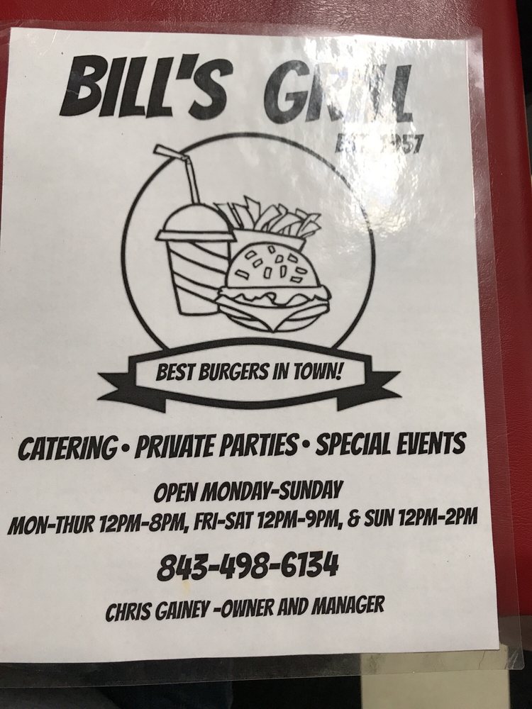 Bill’s Grill American (Traditional) 359 S Main St, Patrick, SC