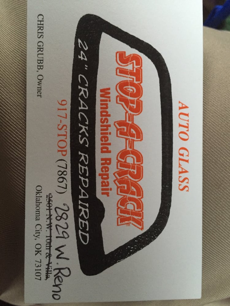 Business Card Yelp Photo Of Stop A Auto Glass Repair Replacement Oklahoma City Ok