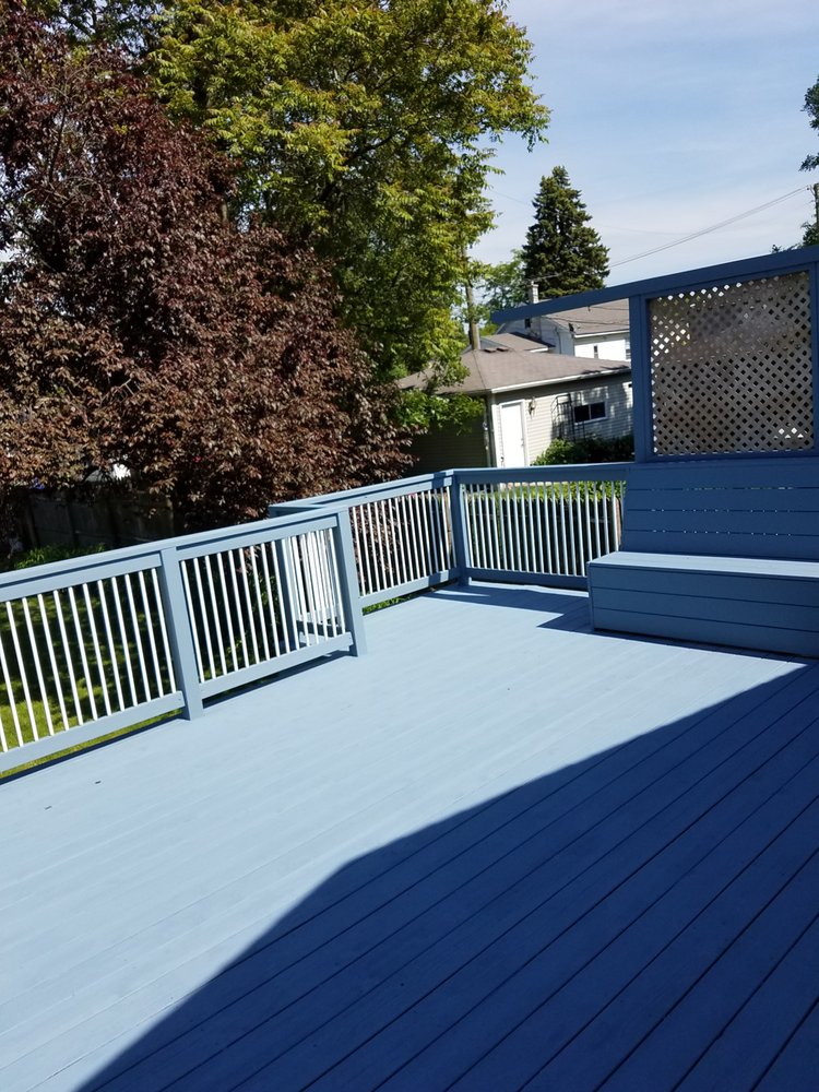Benjamin Moore Arborcoat Solid Stain Color Normandy Blue Yelp Photo Of Kaufman Painting And Decorating Willow Springs Il United States Benjamin