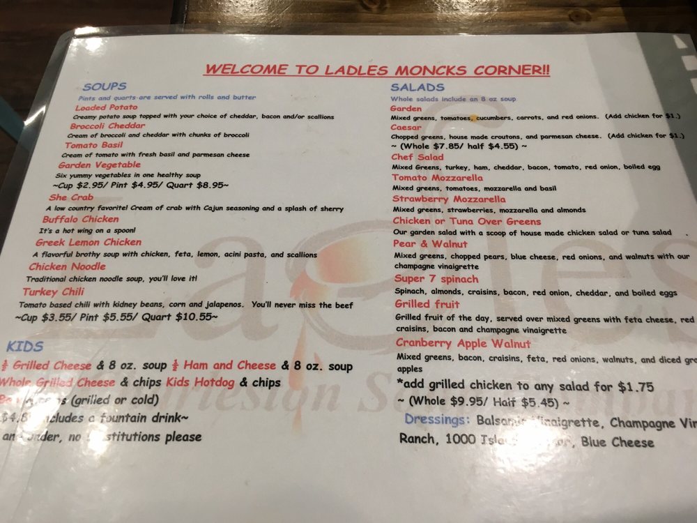 Ladles Salad 636 Rembert C Dennis Blvd Moncks Corner Sc Ladles Salad 636 Rembert C Dennis Blvd Moncks Corner Sc Restaurant Reviews Phone Number Yelp