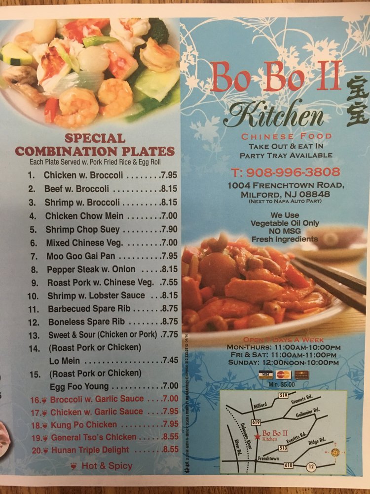 Online Menu Of Bo Bo Kitchen Ii Restaurant Frenchtown New Jersey