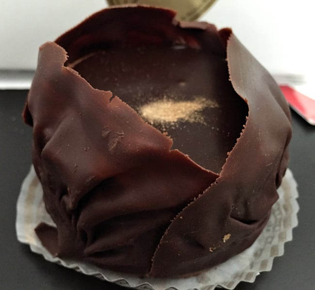 Chocolate dessert I so enjoyed peeling away the chocolate sides like