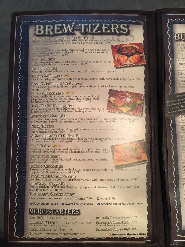 Online Menu of Brewsters Restaurant, Fairbanks, Alaska, 99701 Zmenu