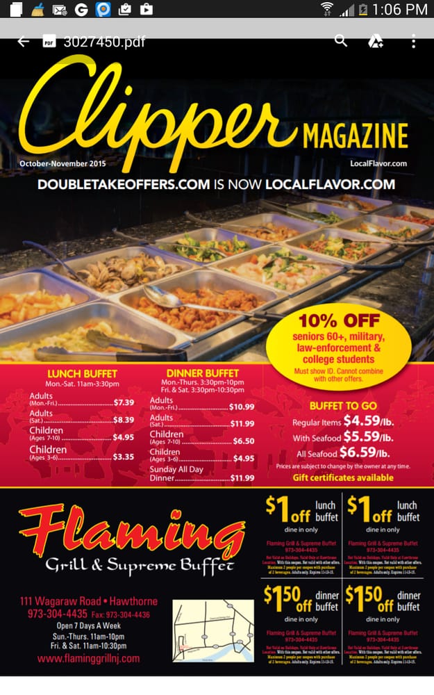 Flaming grill coupons